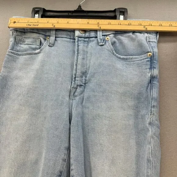 Good American Jean's Women's 6/28 Light Blue Ankle Skinny Raw Hem Preppy - Picture 10 of 15